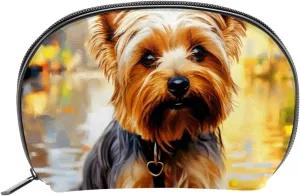 Makeup Bag Organizer,Cosmetic Bags for Women,Yorkshire Terrier Autumn Dog,Small Makeup Pouch