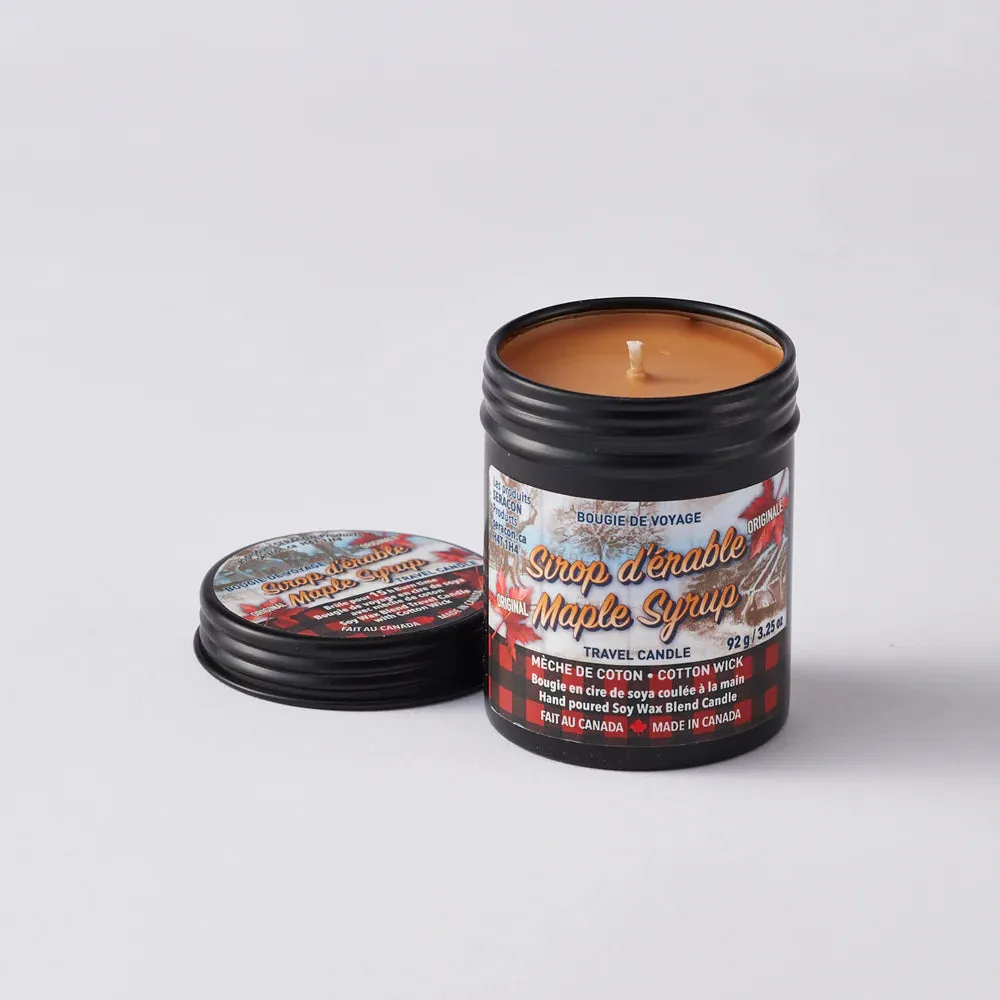 maple syrup  | travel tin candle