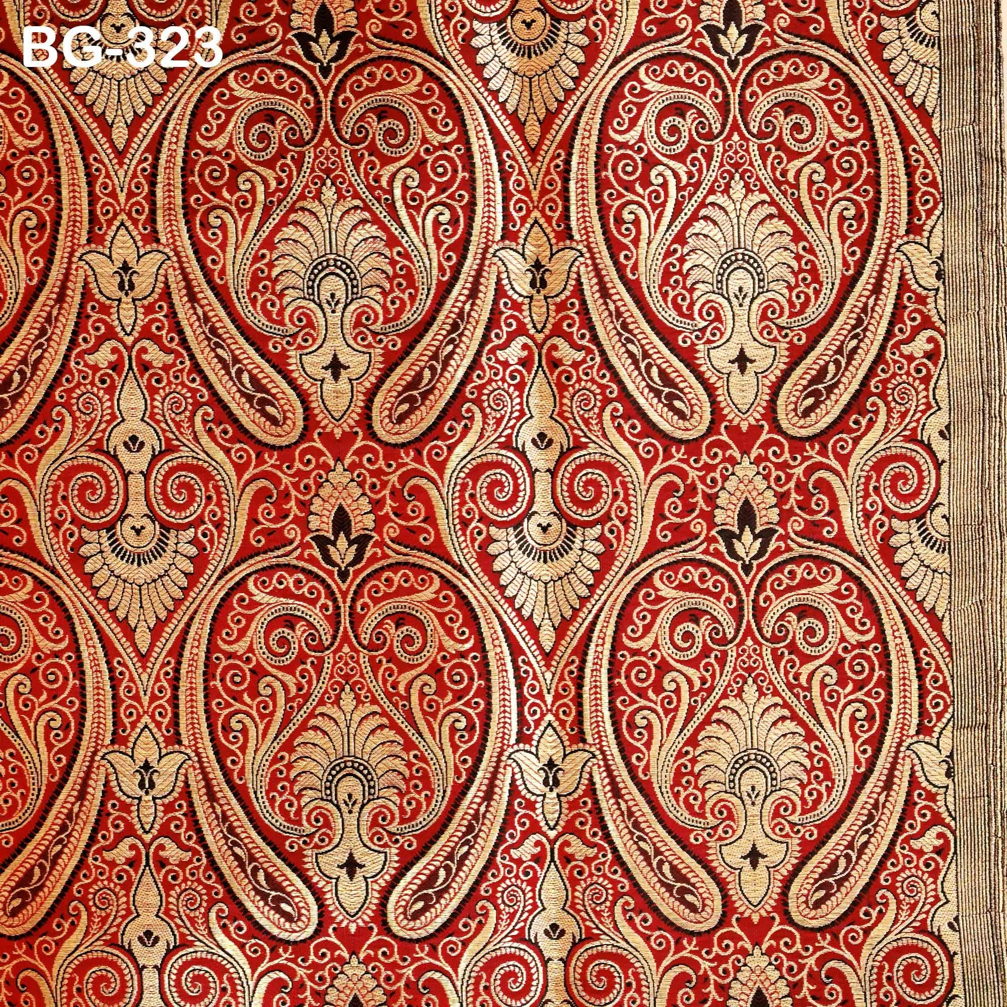 Maroon Gold Brocade Fabric by the yard Indian Blended Silk Wedding Dress Banarasi Vest, Corset Fabric Theatrical Costumes Mid Length Coats
