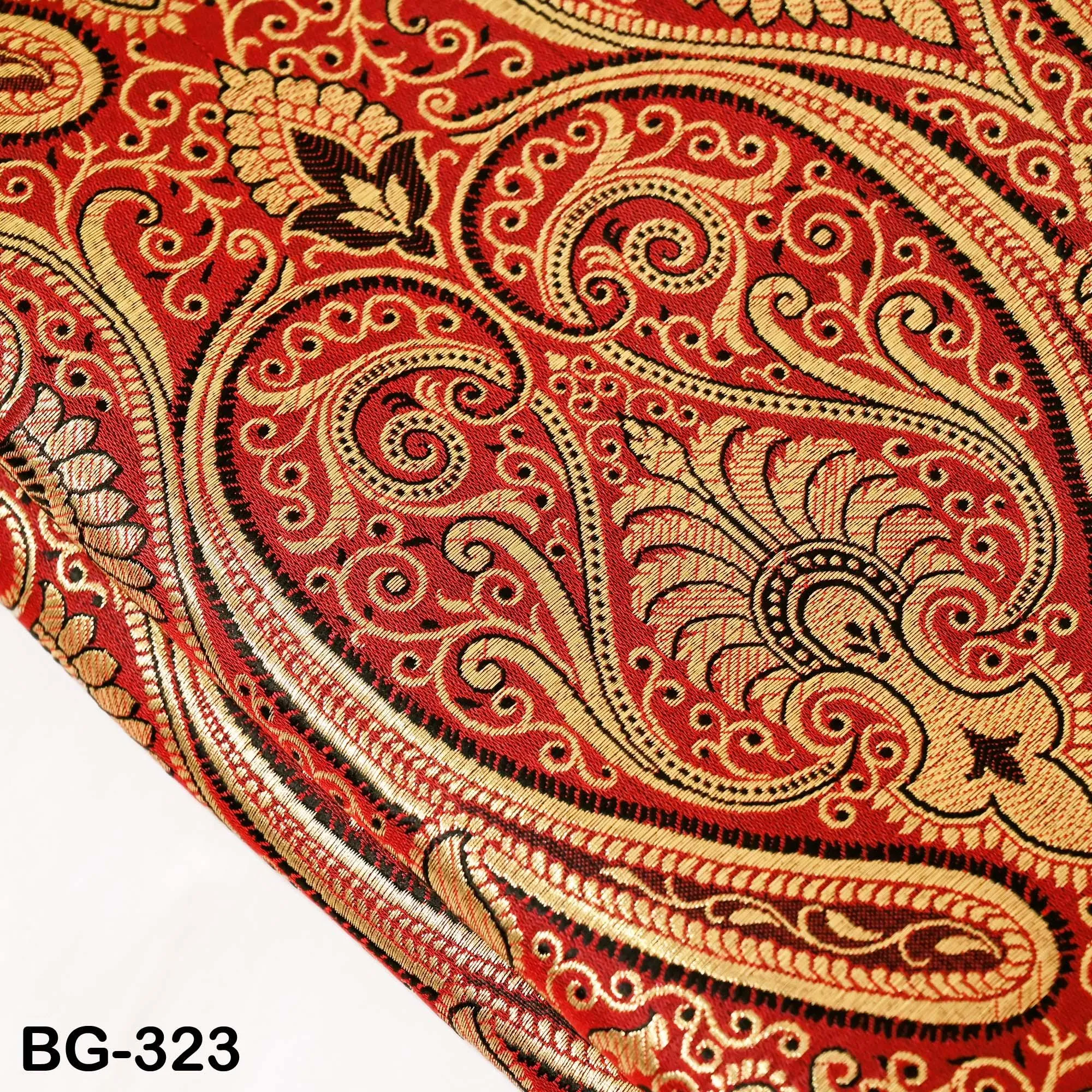 Maroon Gold Brocade Fabric by the yard Indian Blended Silk Wedding Dress Banarasi Vest, Corset Fabric Theatrical Costumes Mid Length Coats