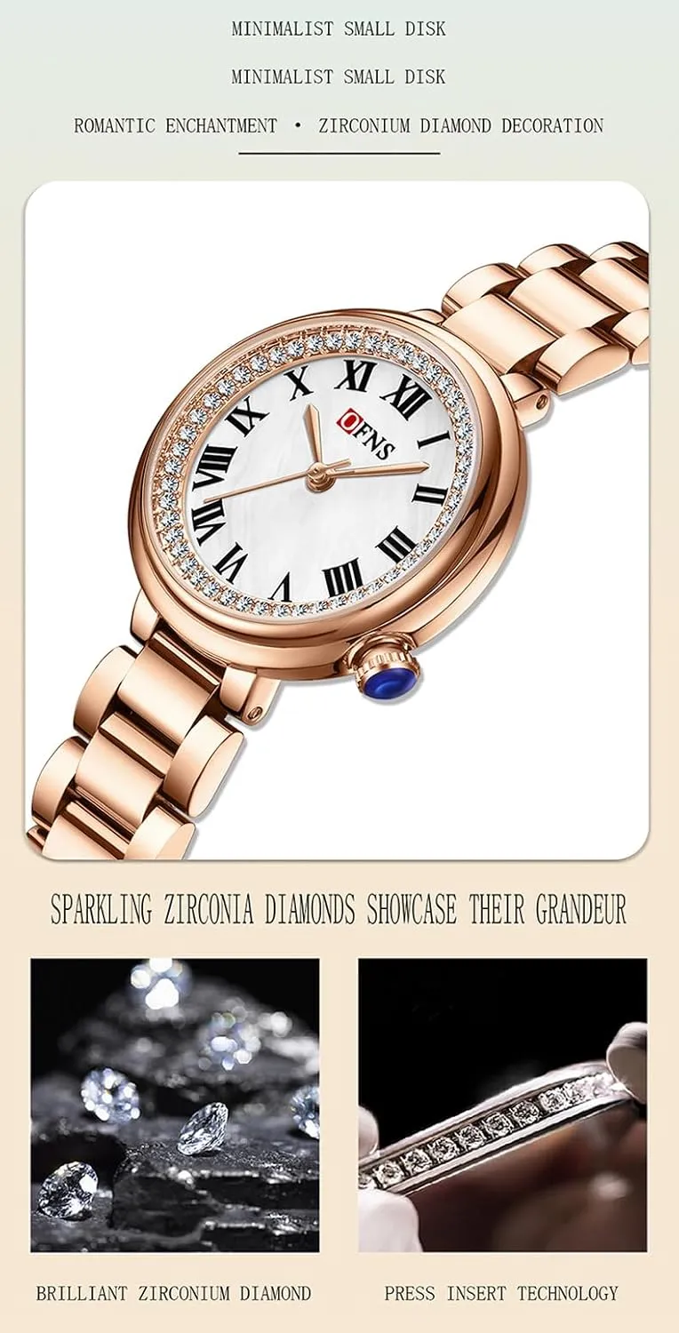 MASTOP Fashionable and Elegant Women’s Watch Classic Business Waterproof Watch with Stainless Steel and Silicone Strap Roman Numeral Vintage Watches for Women