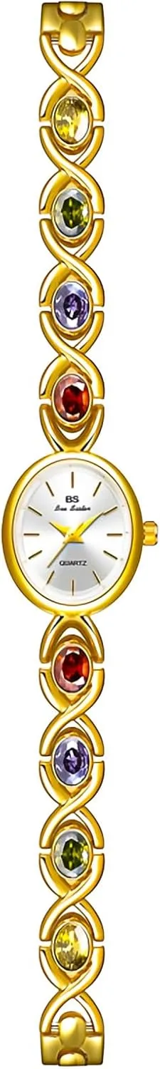 MASTOP Women's Elegant Vintage Gold and Silver Dress Watch Stylish Oval Dial Quartz Waterproof Watch for Ladies Bracelet Fashion Wristwatch