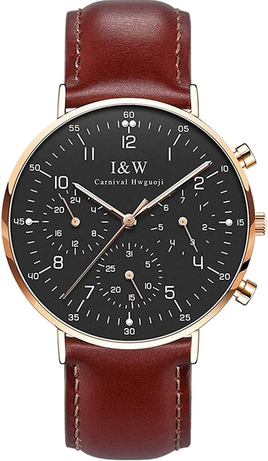 MASTOPMen's Ultrathin case Business Quartz Watch Luminous Analog Sapphire Waterproof Leather Wristwatch