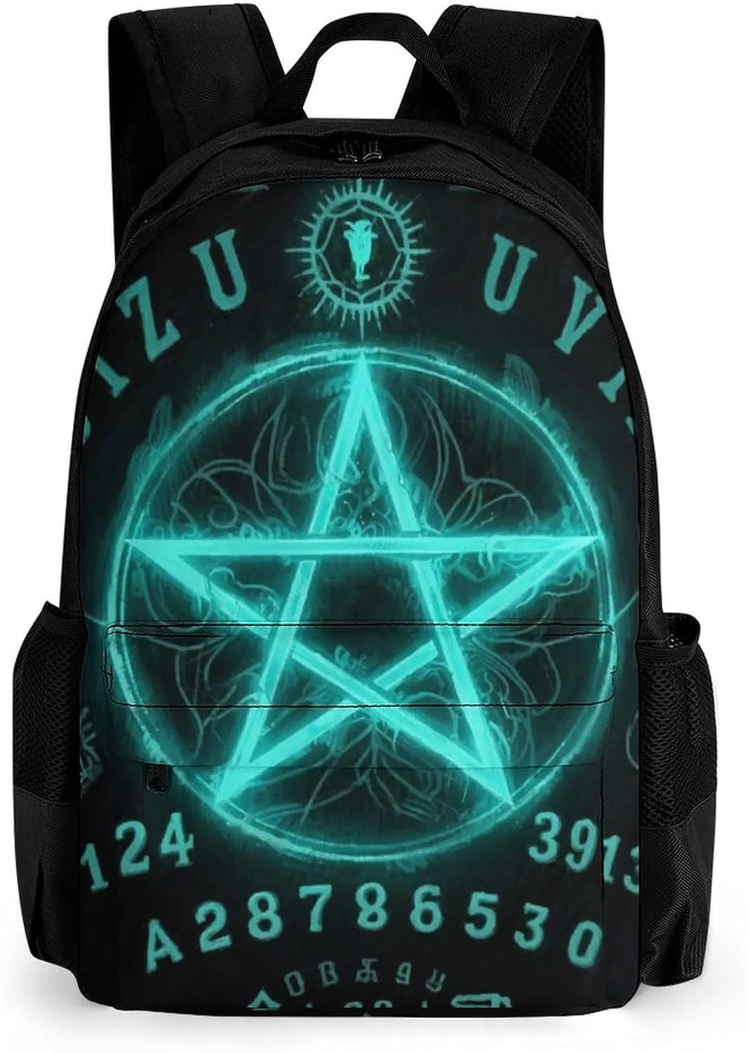 Men & Women Lightweight Magic Spirit Board Witch Art Casual Daypack Large Capacity Bookbag With Adjustable Shoulder Straps for Gym Business Bicycle