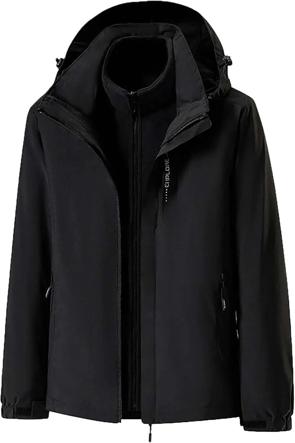Mens 2024 Winter Trench Coats Stylish Full Zip Up Windbreaker Jackets Plus Size Windproof Outdoor Hiking Travel Overcoats