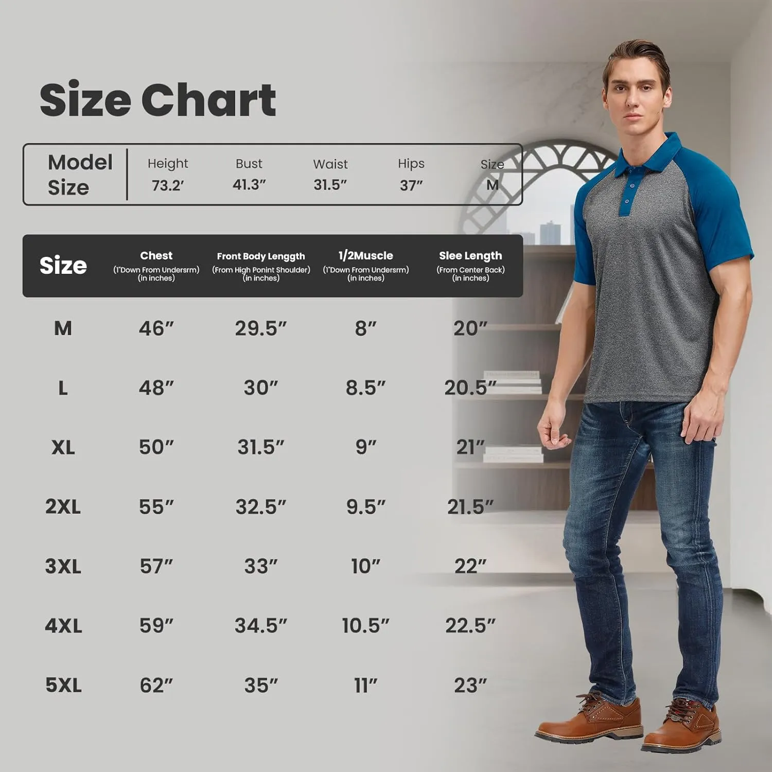Men's Casual Short Sleeve Moisture Wicking Performance Golf Polo Contrast Color Patchwork Pique Shirts Tops