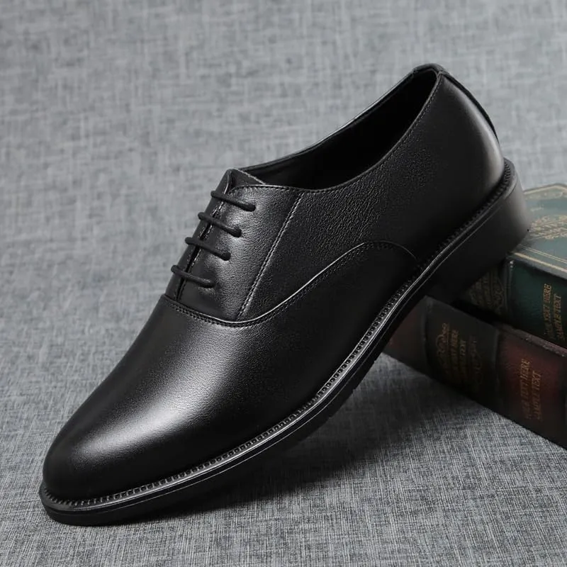 Men's Dress Shoes Lace-up Prom Breathable French Leather Non Slip Block Heel Anti-Slip Slip Resistant Prom Wedding