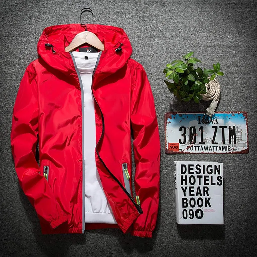 Men's Jacket Winter Rain Plus Size Jacket Windbreaker Lightweight Shell Raincoat With Hood For Golf Hiking Travel, M-7XL