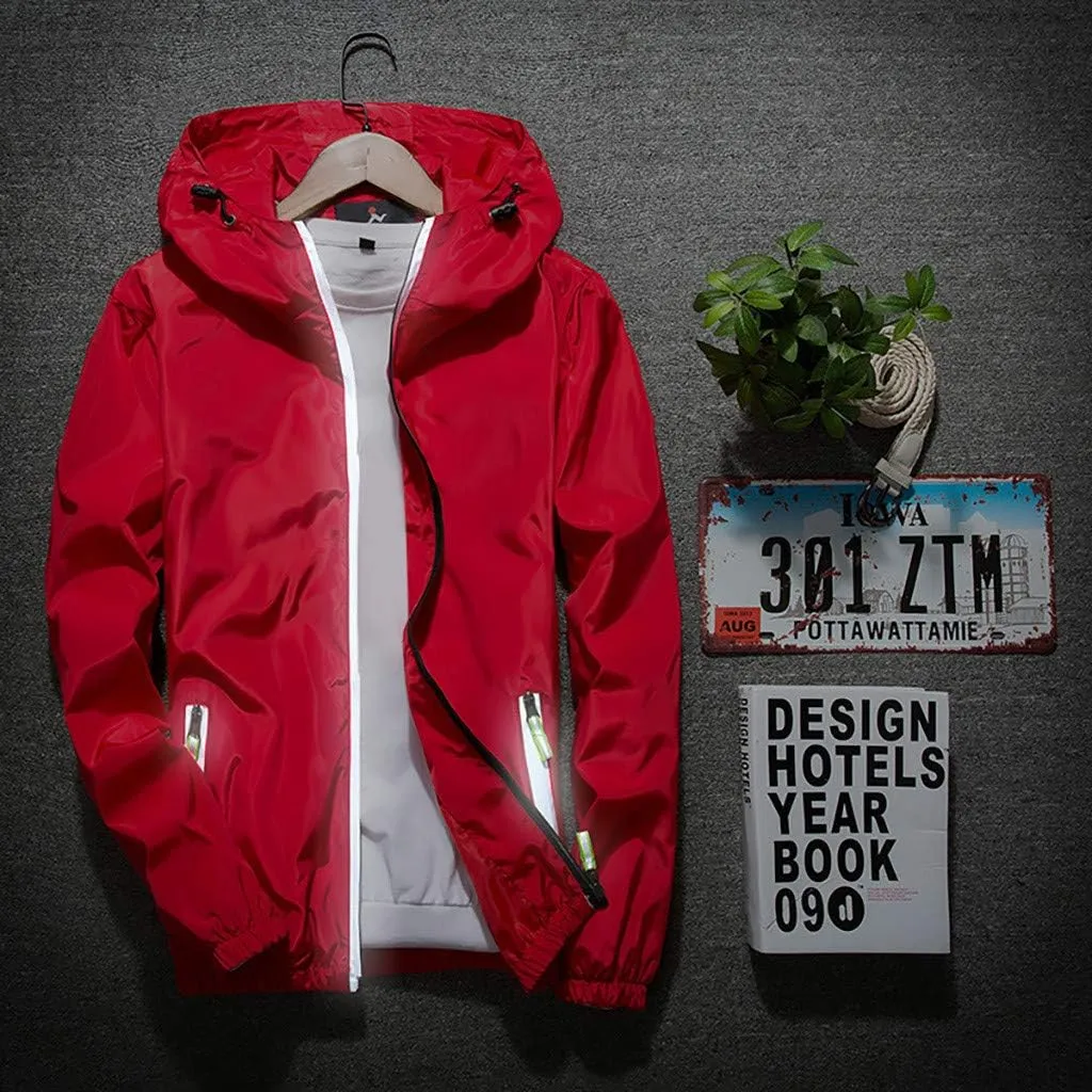 Men's Jacket Winter Rain Plus Size Jacket Windbreaker Lightweight Shell Raincoat With Hood For Golf Hiking Travel, M-7XL