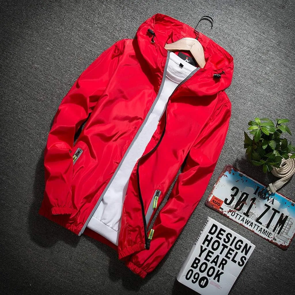Men's Jacket Winter Rain Plus Size Jacket Windbreaker Lightweight Shell Raincoat With Hood For Golf Hiking Travel, M-7XL
