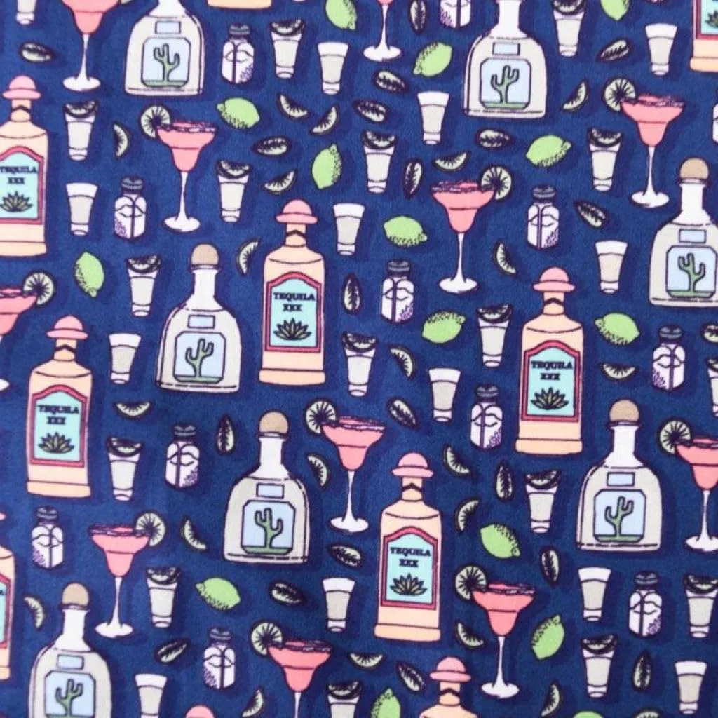 Men's Poplin Sateen 'Tequila Evening' Print Short Sleeve Sport Shirt