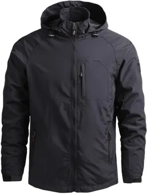Mens Waterproof Rain Jacket Lightweight Packable Breathable Hooded Shell Jacket Windproof Durable for Hiking Travel Outdoor
