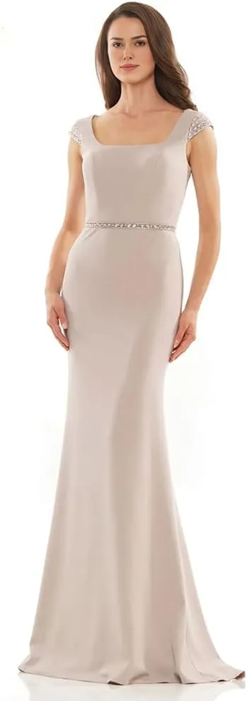 Mermaid Mother of The Groom Dresses Gorgeous Square Neckline Beaded Column Gown Womens Wedding Dresses Guest.