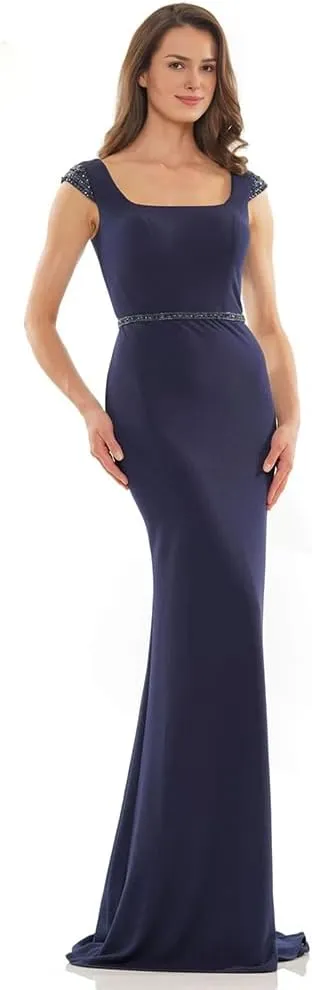 Mermaid Mother of The Groom Dresses Gorgeous Square Neckline Beaded Column Gown Womens Wedding Dresses Guest.