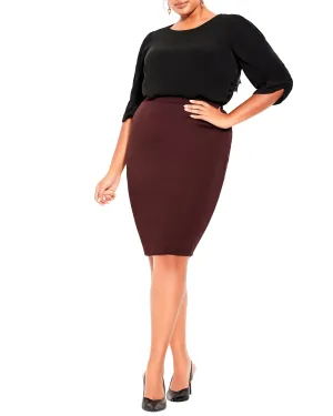 Midi Pencil Skirt | Dark Ruby