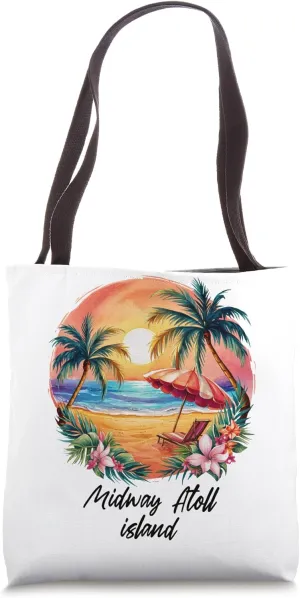 Midway Atoll Island Travel, USA Tourist Summer Vacation Tote Bag