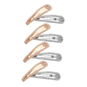 Mikinona Glittering Hair Clips Metal Snap Hair Barrettes Rhinestones for Women Girls