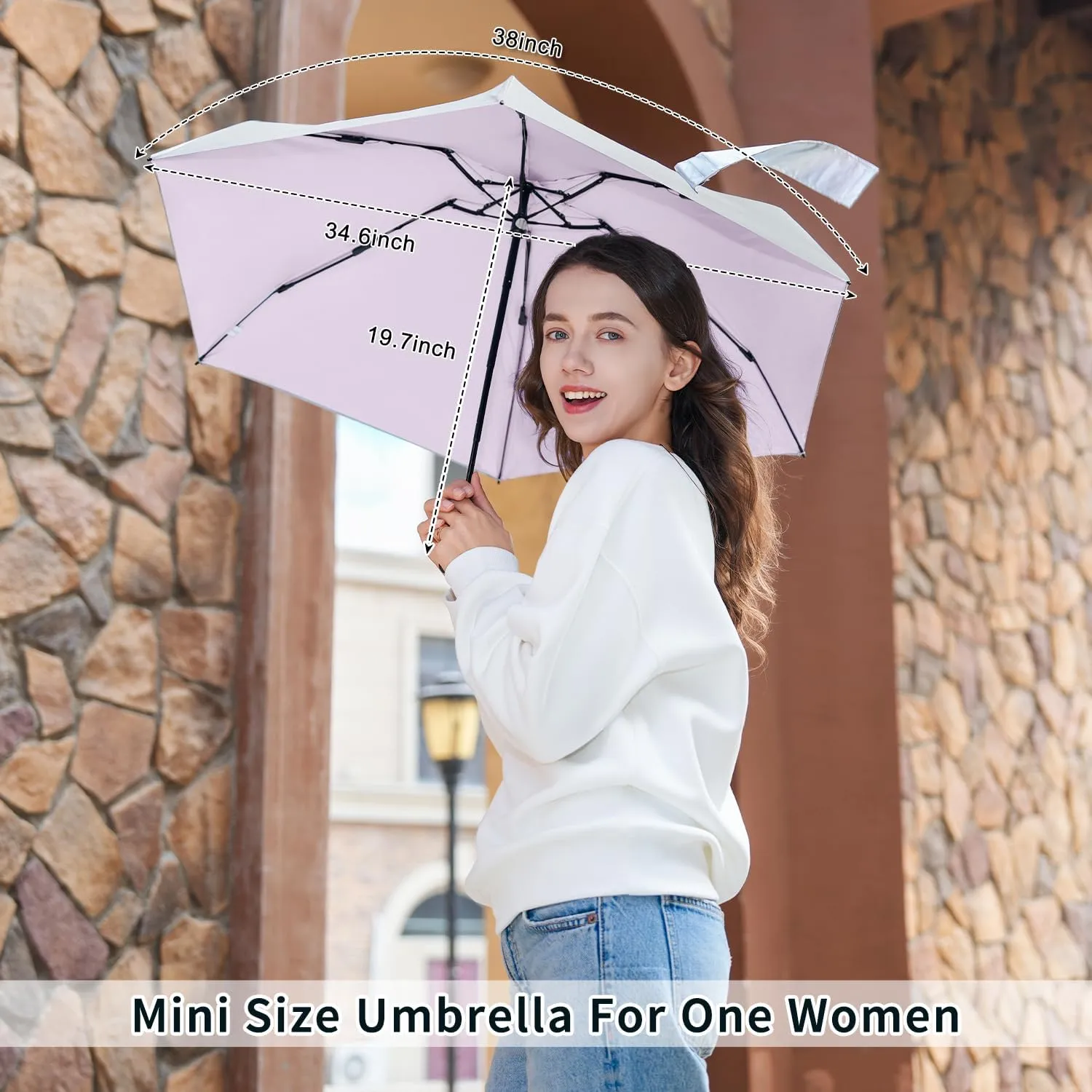 Mini Travel Umbrella - UPF 50  Sun Protection Compact Manual Open Small Sun Umbrella