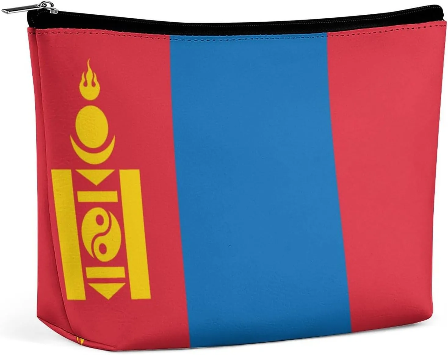 Mongolia Flag Travel-Friendly Cosmetic Bag Zipper Makeup Organizer Pouch for Women