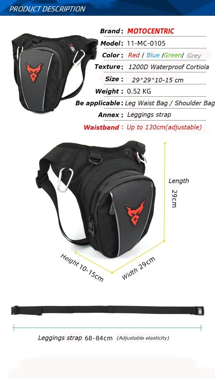 Motorcycle Thigh Bag for Men Women,Waist Pack Drop Leg Bag,Outdoor Sports Travel Hiking CyclingThigh Waist Bum Hip Fanny Belt Bag (Red)