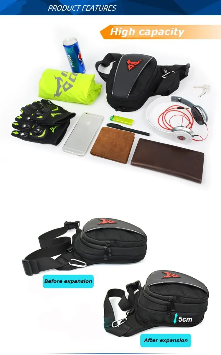 Motorcycle Thigh Bag for Men Women,Waist Pack Drop Leg Bag,Outdoor Sports Travel Hiking CyclingThigh Waist Bum Hip Fanny Belt Bag (Red)