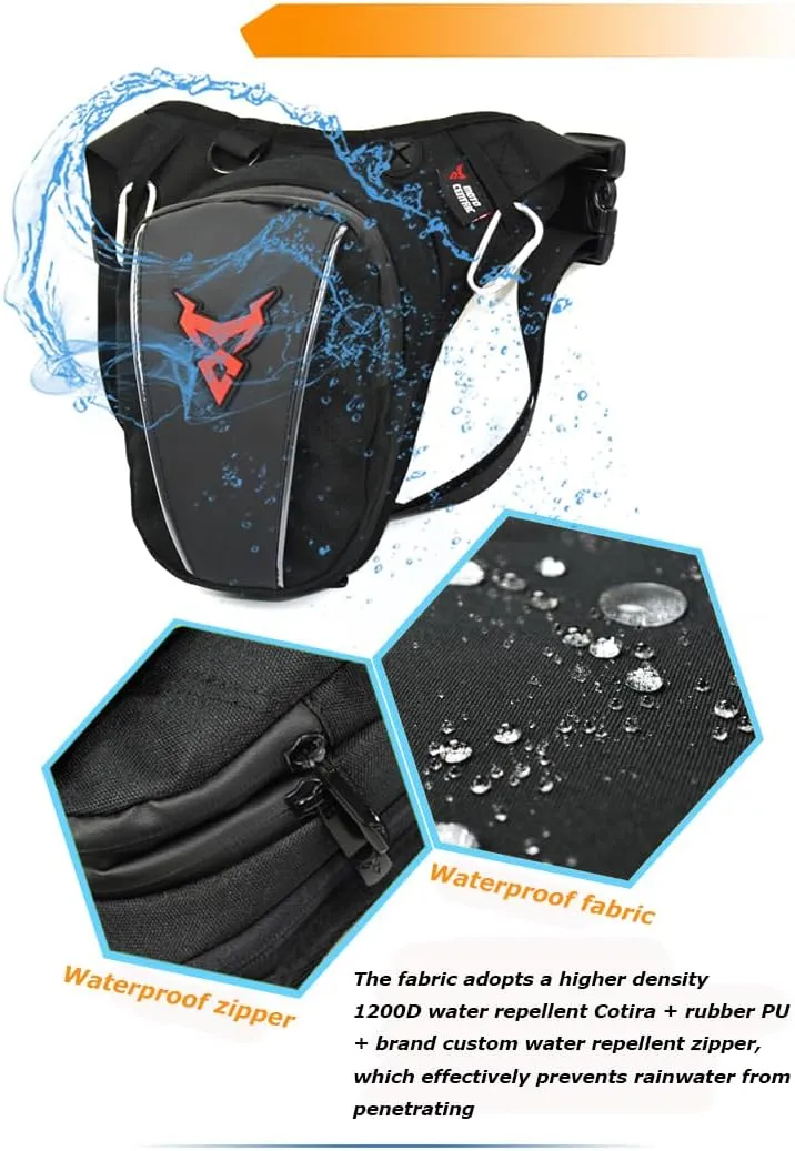 Motorcycle Thigh Bag for Men Women,Waist Pack Drop Leg Bag,Outdoor Sports Travel Hiking CyclingThigh Waist Bum Hip Fanny Belt Bag (Red)