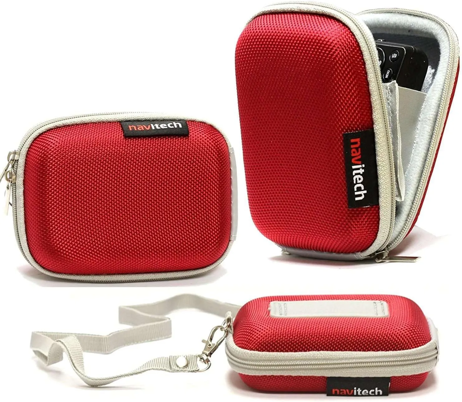 Navitech Red Water Resistant Hard Wireless Earphone Case Cover Compatible With Bluedio AI (Air) Bluetooth 4.2 Wireless Headphone, Sports EARP