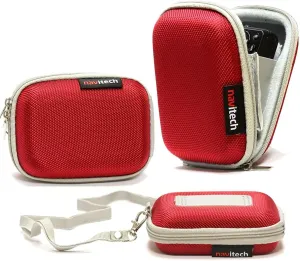 Navitech Red Water Resistant Hard Wireless Earphone Case Cover Compatible With Bluedio AI (Air) Bluetooth 4.2 Wireless Headphone, Sports EARP