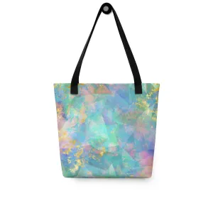 Neon  Fractal Geometric All Over Print Tote Bag