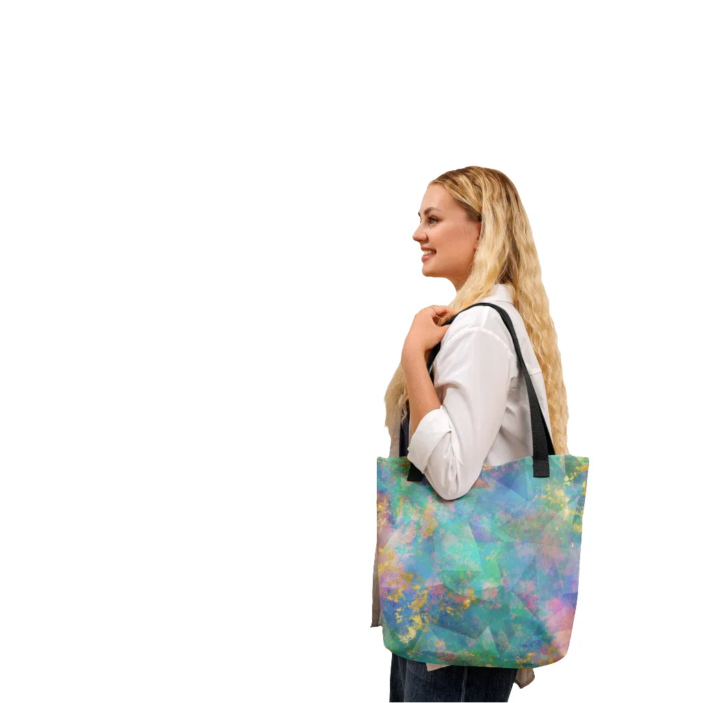 Neon  Fractal Geometric All Over Print Tote Bag