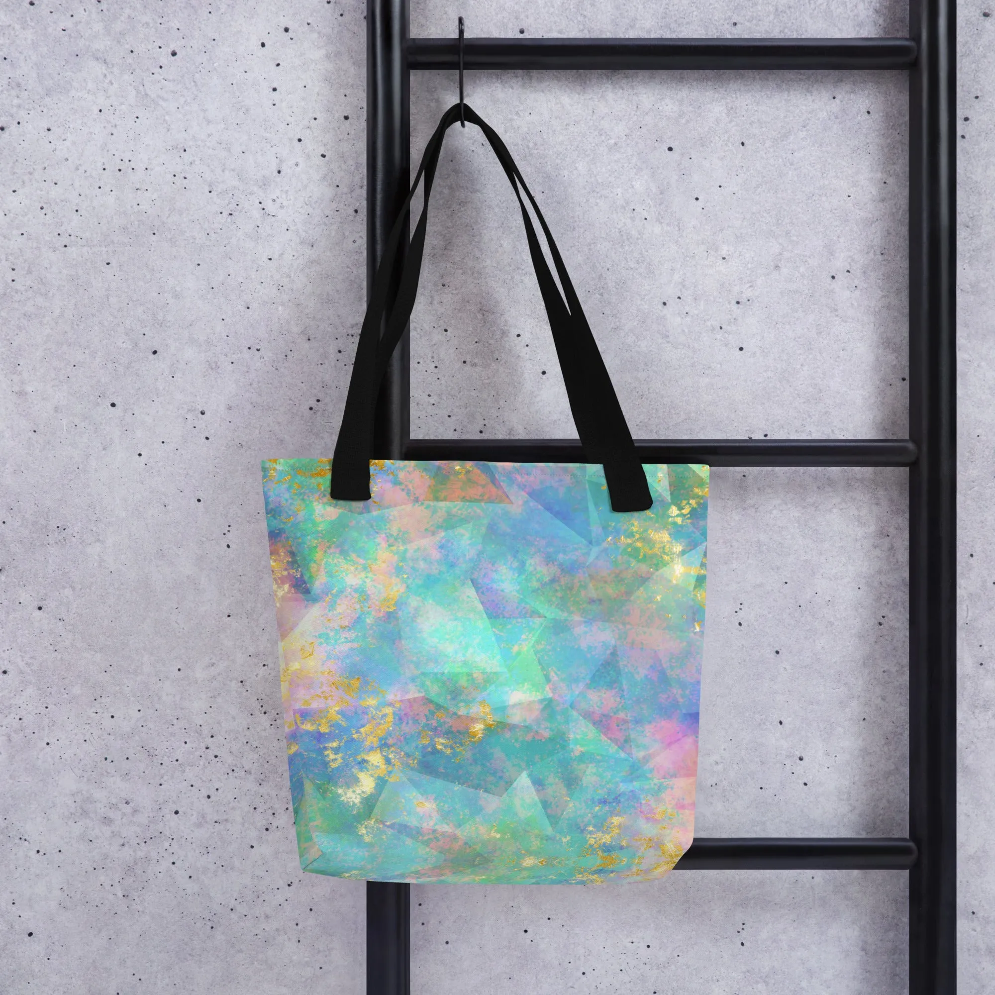 Neon  Fractal Geometric All Over Print Tote Bag