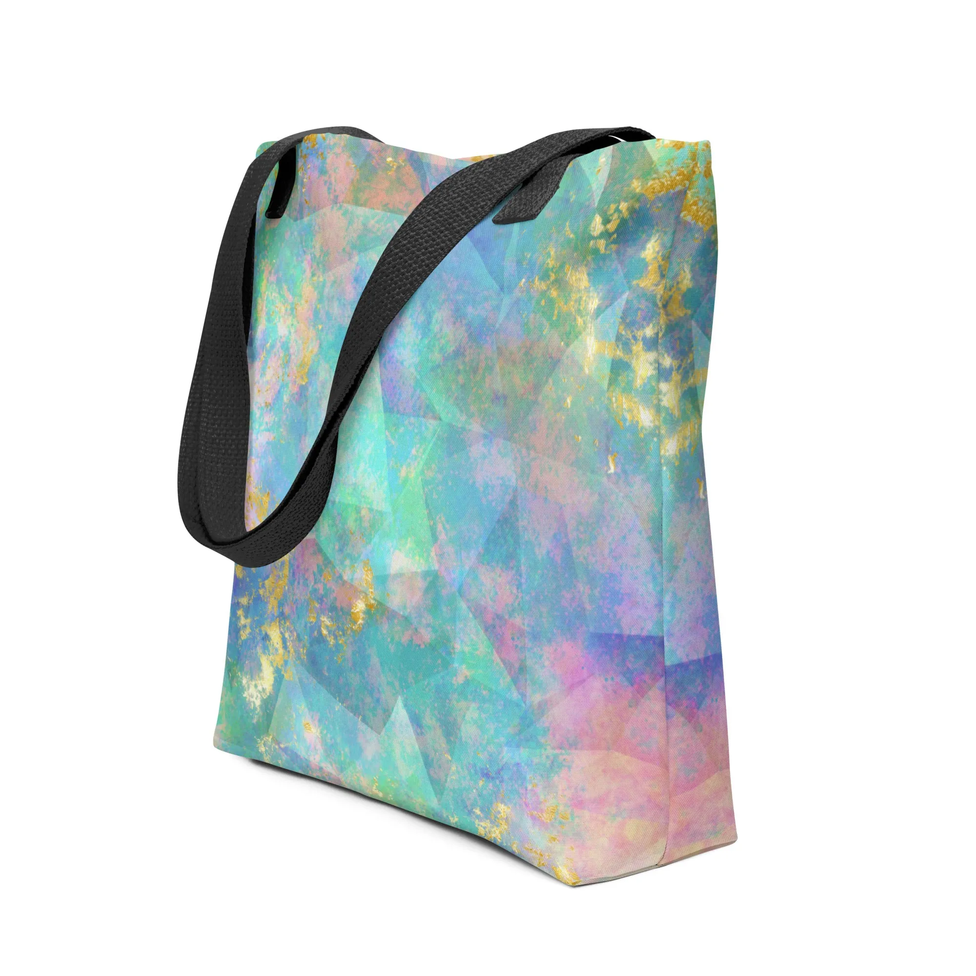 Neon  Fractal Geometric All Over Print Tote Bag