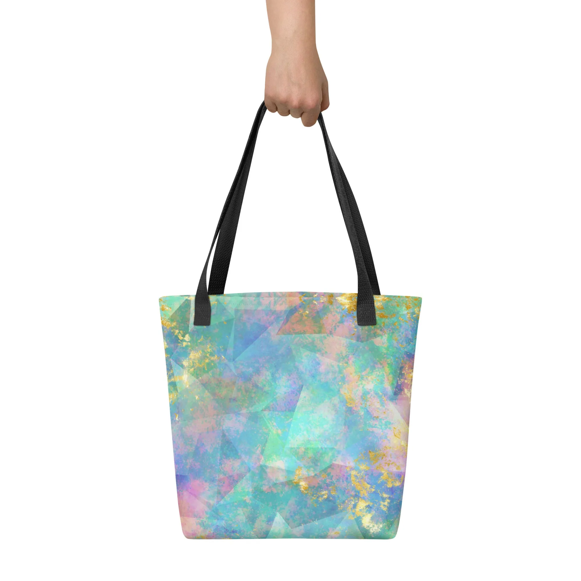 Neon  Fractal Geometric All Over Print Tote Bag