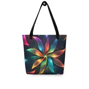 Neon Rainbow Pinwheel All Over Print Tote Bag