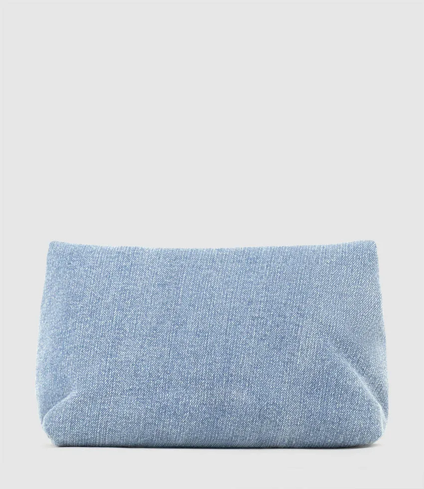 NERYS Envelope Clutch in Denim