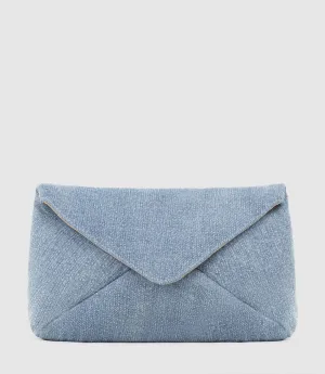 NERYS Envelope Clutch in Denim