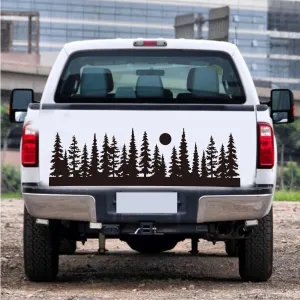 New 2025 Trees Forest Side Graphics Car Sticker Camping Travel Adventure Offroad Pickup SUV Door Body Side Auto Vehicle Decal Decor