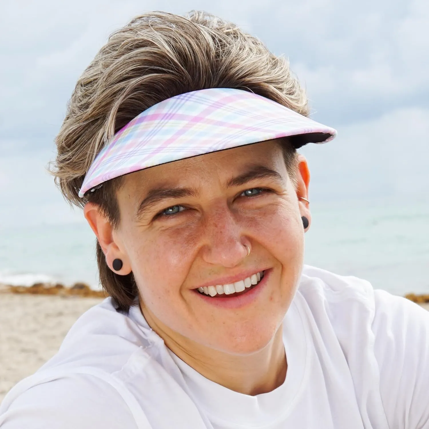 No Headache Sun Visor for Women | Stylish, Lightweight Square Brim Hat | Comfortable UV Protection for Golf, Tennis & Travel