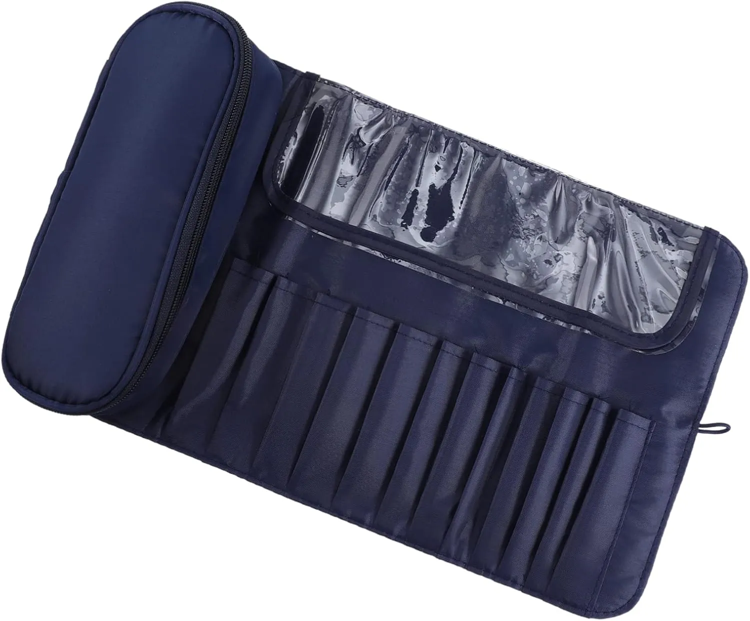 NOLITOY Folding Makeup Brush Holder Rolling Case Travel Makeup Kit Brush Storage