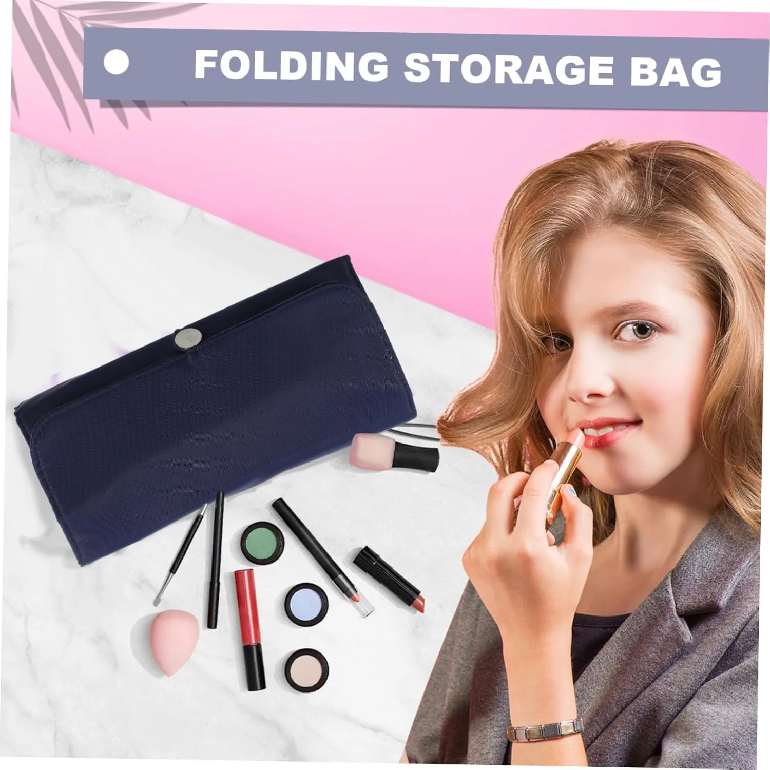 NOLITOY Folding Makeup Brush Holder Rolling Case Travel Makeup Kit Brush Storage