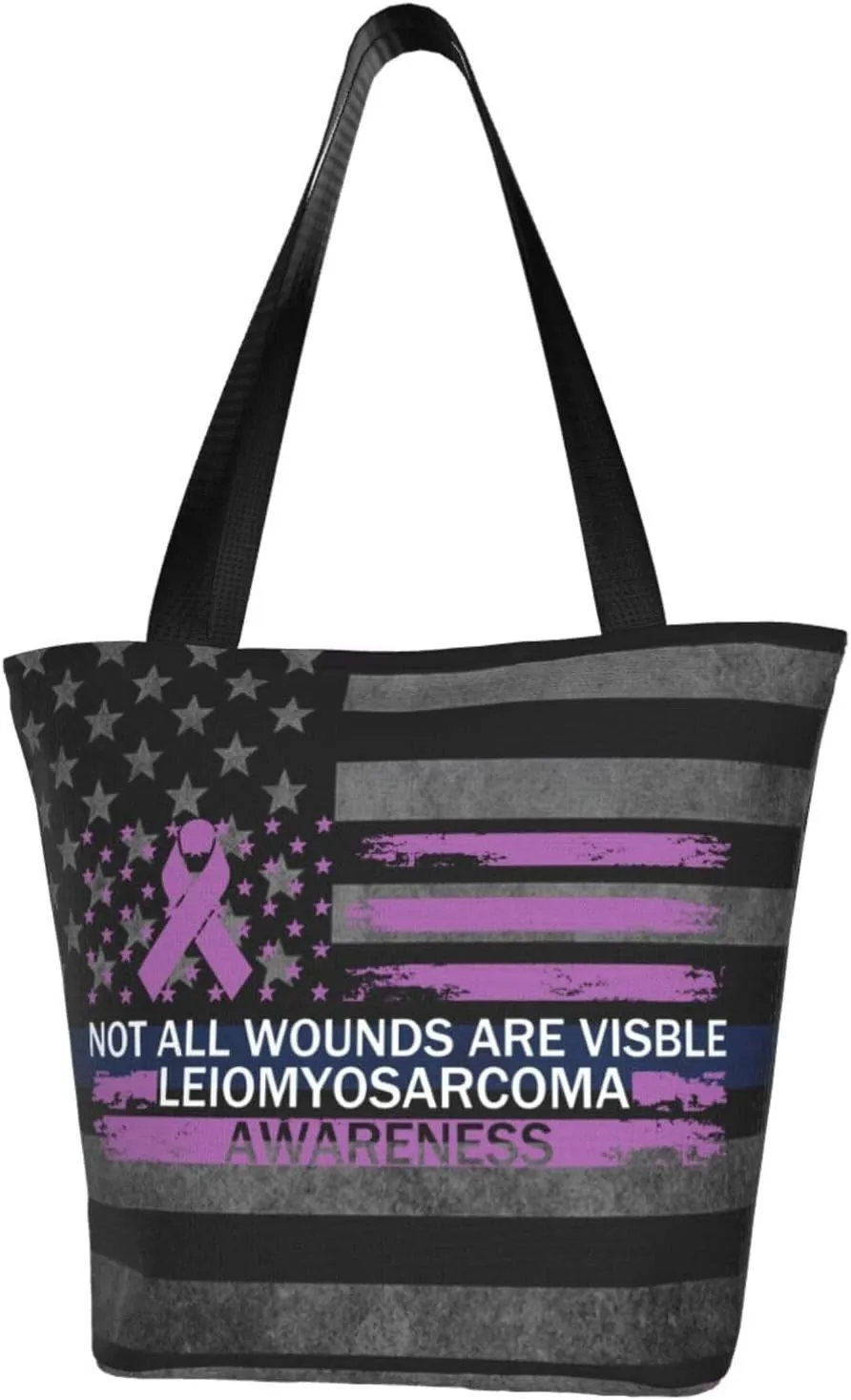 Not All Wounds Are Visible Leiomyosarcoma Awareness Fashion Shoulder Bag Large Capacity For Man Or Woman