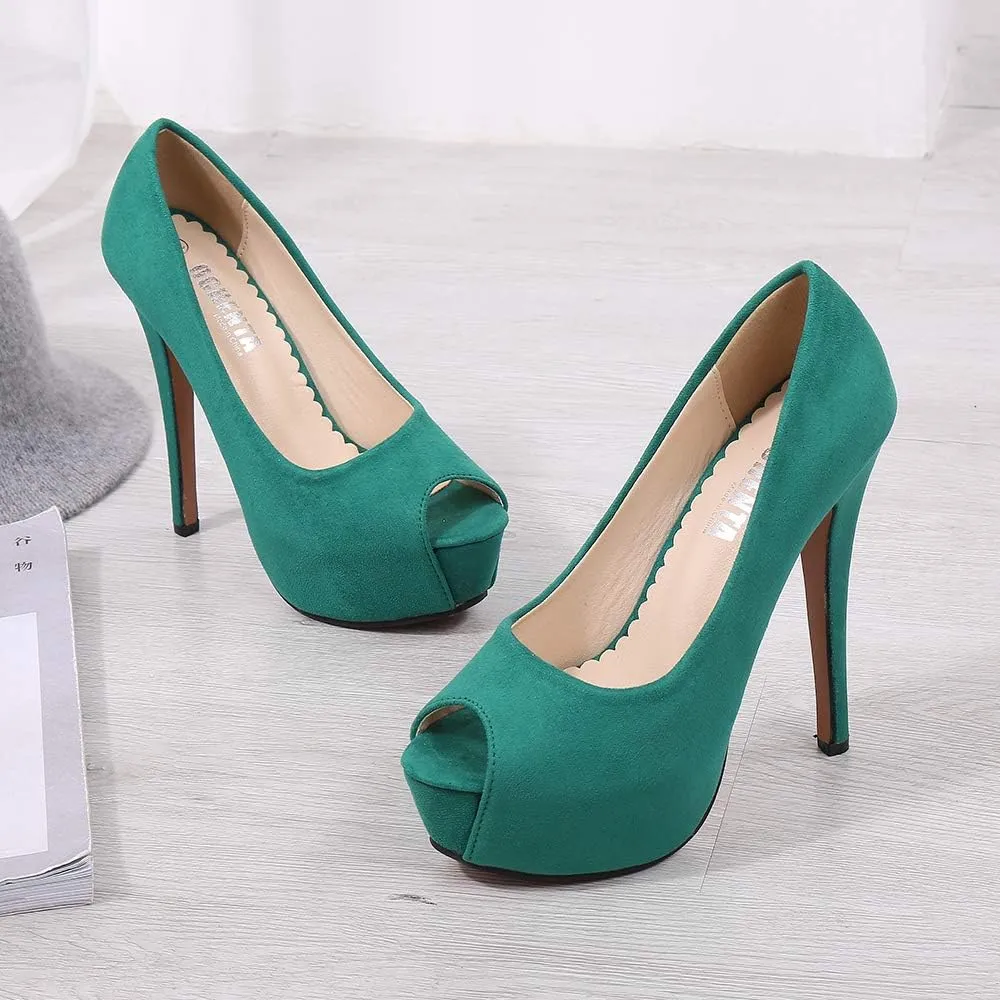 OCHENTA Women's Peep Toe Prom Heels Platform High Heels Sexy Dress Pumps