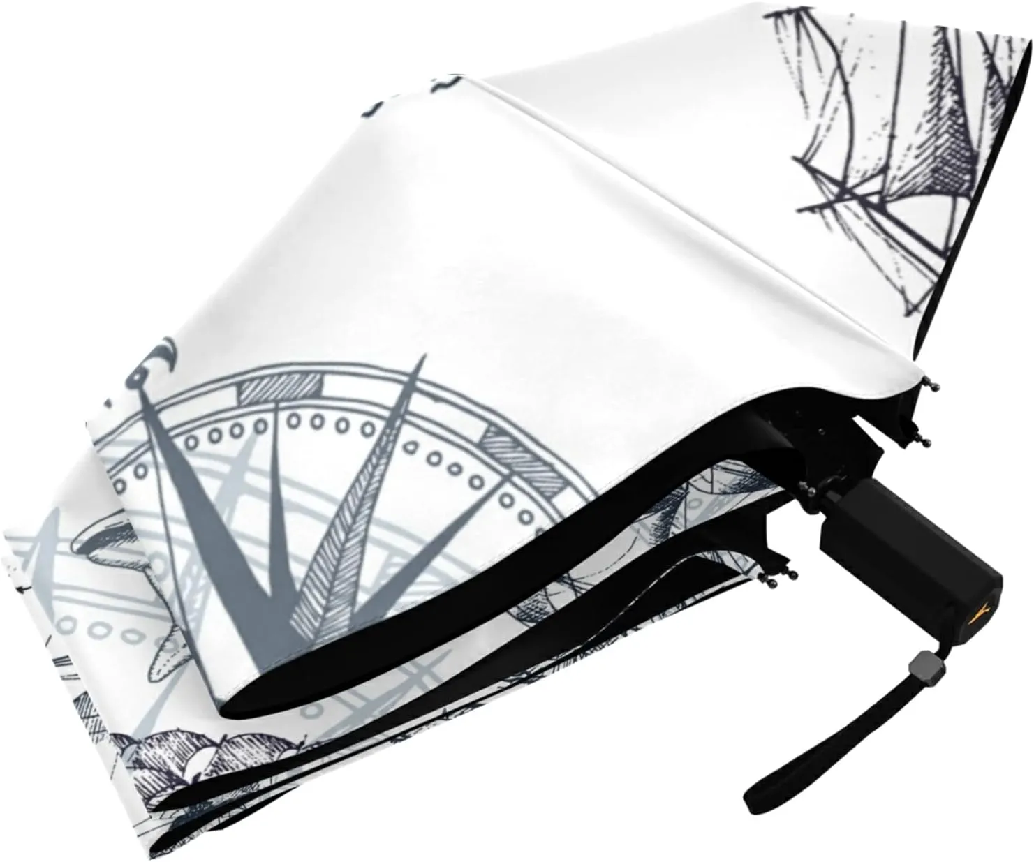 Oyihfvs Parasol Folding Umbrella, Reinforced Windproof Waterproof, Portable Compact Anti-UV Sun Rain Protection for Travel Outdoor