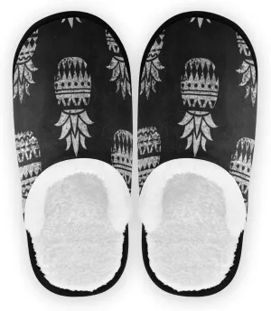 Oyihfvs Unisex Slippers Fuzzy Feet Plush Cotton Slippers Anti-Slip Warm House Shoes M/L