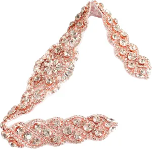 Pardecor Wedding Belt Rhinestone Belt Bridal Wedding Dress Sash Trim Rhinestone Applique Dress Belt Crystal Sash Accessories