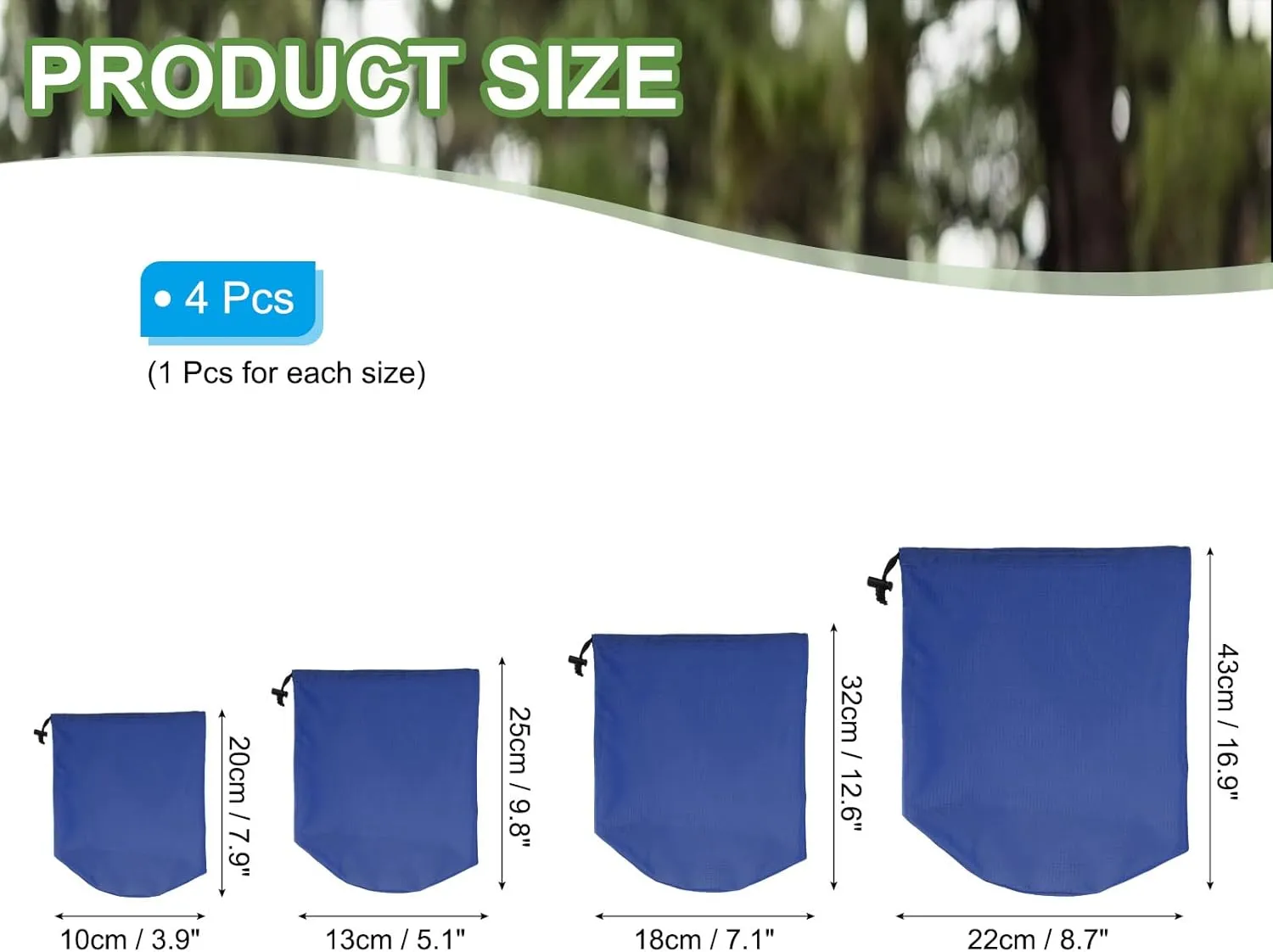 PATIKIL Stuff Sack, Waterproof Outdoor Storage Sack Portable Drawstring Dust Flap Bag for Camping Hiking Backpacking