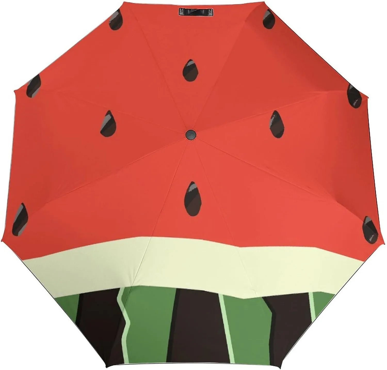 Pattern Watermelon Slice Compact Travel Umbrella, Windproof Waterproof Stick Umbrella Protection Umbrellas for Backpack, Purse, Portable,