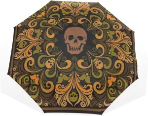 Poeticcity Rain Travel Umbrella, Hand Open Close Windproof Waterproof Folding Umbrella, Compact Canopy Strong Ray Parasol Umbrella