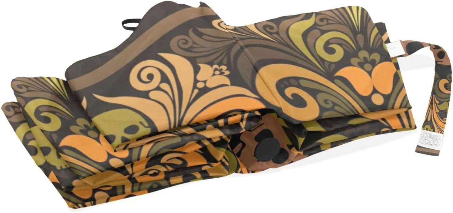 Poeticcity Rain Travel Umbrella, Hand Open Close Windproof Waterproof Folding Umbrella, Compact Canopy Strong Ray Parasol Umbrella