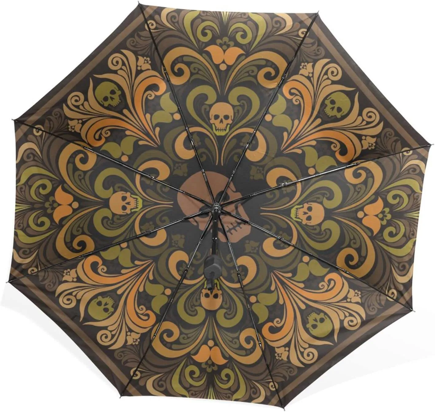 Poeticcity Rain Travel Umbrella, Hand Open Close Windproof Waterproof Folding Umbrella, Compact Canopy Strong Ray Parasol Umbrella
